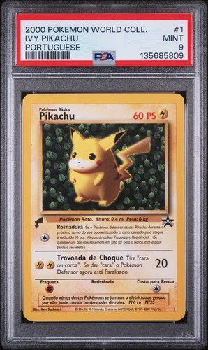 2000 Pokemon Pikachu World Collection Ivy Pikachu Portuguese 1 PSA 9