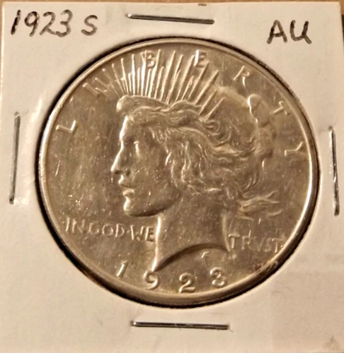 1923 S - Peace Silver Dollar -  Almost Uncirculated