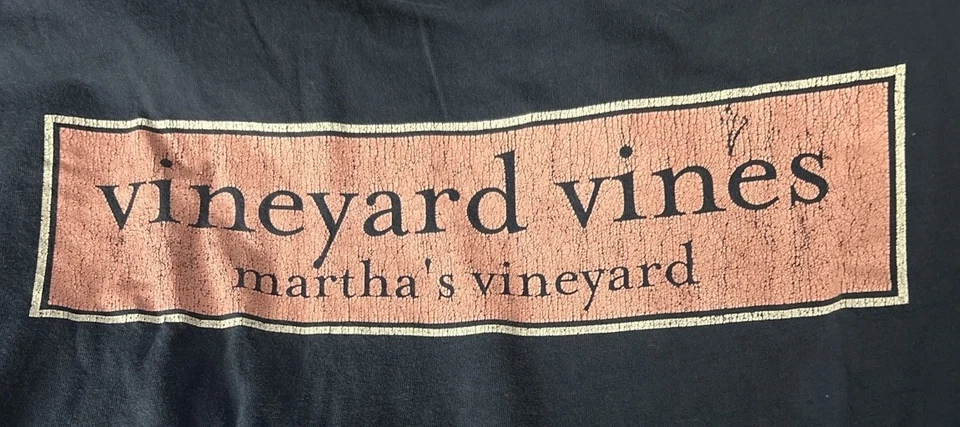 Vineyard Vines Martha’s T Shirt Navy Blue Size L Spellout Coastal Beach Cotton - Image 3 of 4