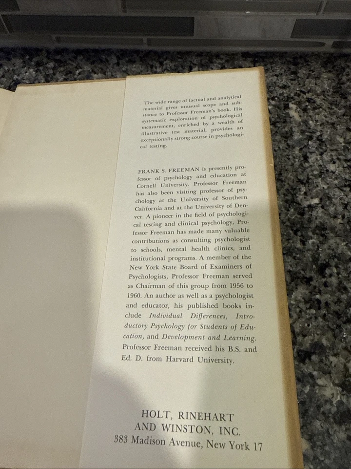 VTG Psychology Classics 2 Book Lot Abnormal Psychology Psychological Testing HC Foto 4 de 4