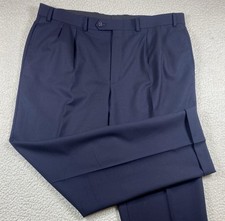 Lauren Ralph Lauren, Pleated 100 Navy Wool Dress Pants 38x32 Pleated/Cuff