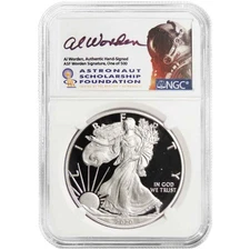 2020-W Proof $1 American Silver Eagle NGC PF70UC Al Worden Signature Label 1 of