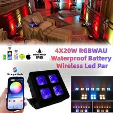 Waterproof 4x20W RGBWAUV LED Battery Wireless Par DJ DMX512 Led Stage Uplights