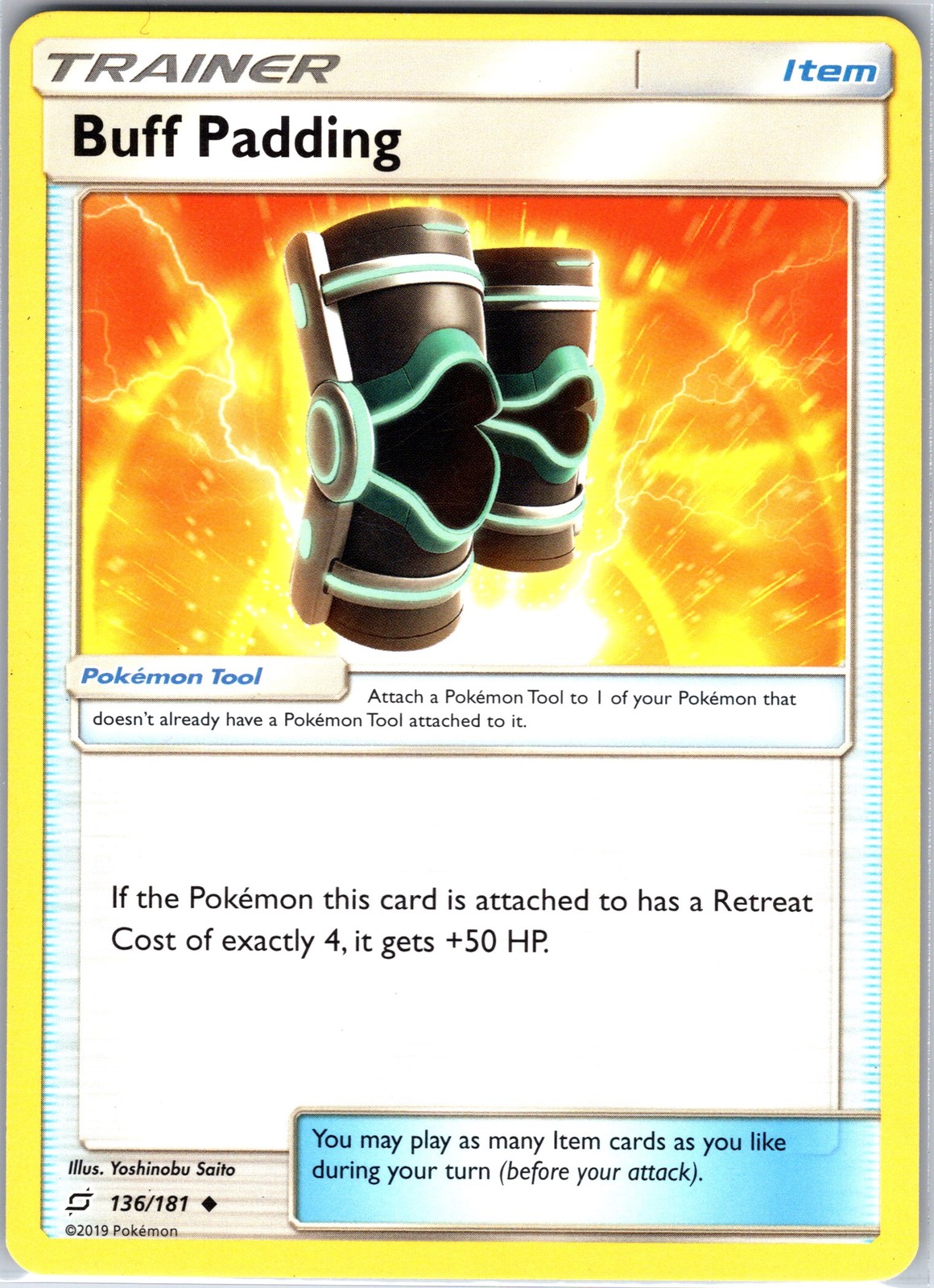 Buff Padding 136/181 Uncommon Regular Card SM - Team Up Pokemon TCG LP