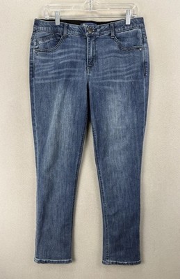 Democracy Ab Solution Jeans Womens 10 Mid Rise Blue Denim Stretch Slim