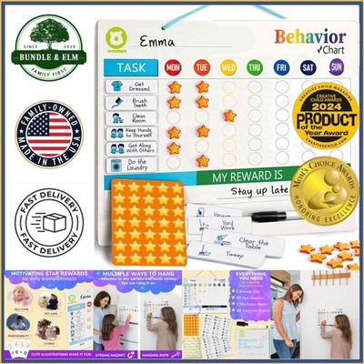 Versatile Chore Chart for Kids with Hanging Rope and Storage for Supplies
