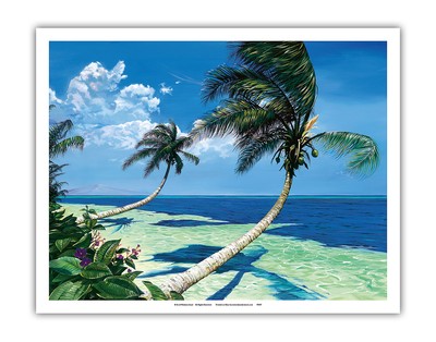 Beckoning Palms - Hawaiian Paradise Ocean View - Painting by Scott Westmoreland