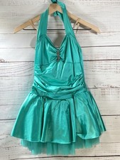 Weissman  s Dance Costume Size Large Child, Turquoise Halter Strap