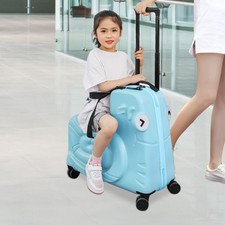 Kids Ride-on Luggage Suitcase 20" Carry On Trolley Luggage with Password Lock