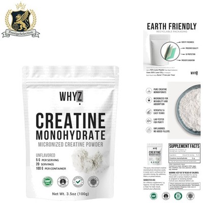 High-Quality Unflavored Creatine Powder, 3.5 oz - 20 Servings for Workout Gains