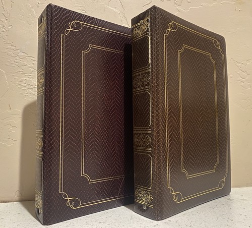 Vintage Snake Skin Leather 3 Ring Photo Album Binder 2 Piece Set