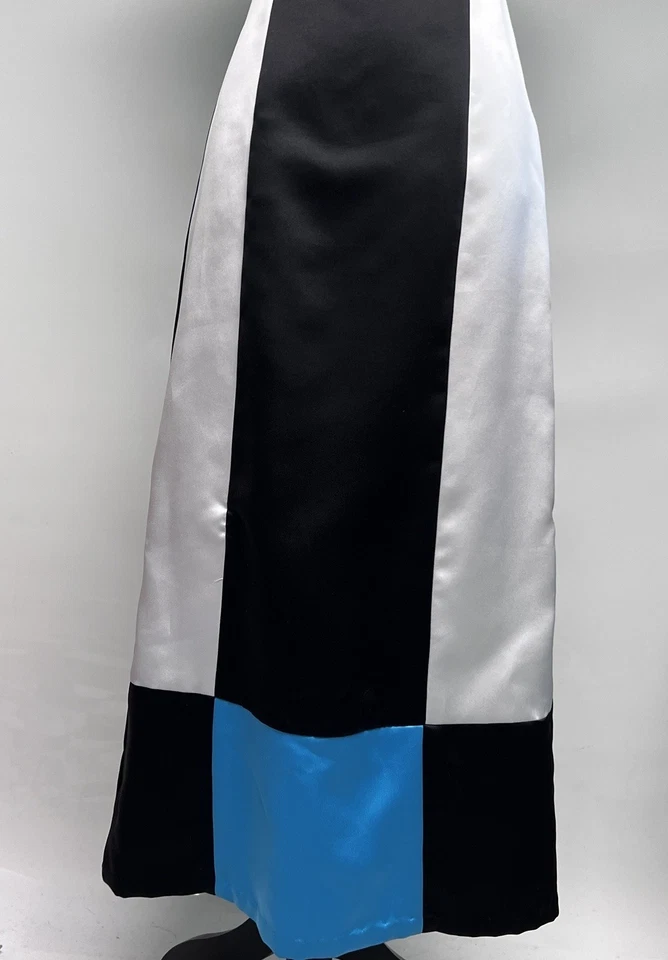 Vestido De Colección Años 90 Y2K Baile de graduación ColorBlock Regreso a casa Formal Talla 5 Grunge Gótico Satinado Foto 4 de 4