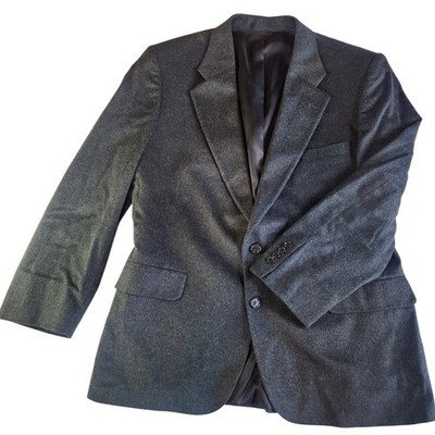 AMERICAN TREND USA Made Sport Coat Mens 40R Gray Solid 100% Cashmere Two Buttons