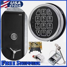 Safe Lock Replacement Chrome Keypad Safe Electronic Lock Solenoid 2 Key Gun Safe