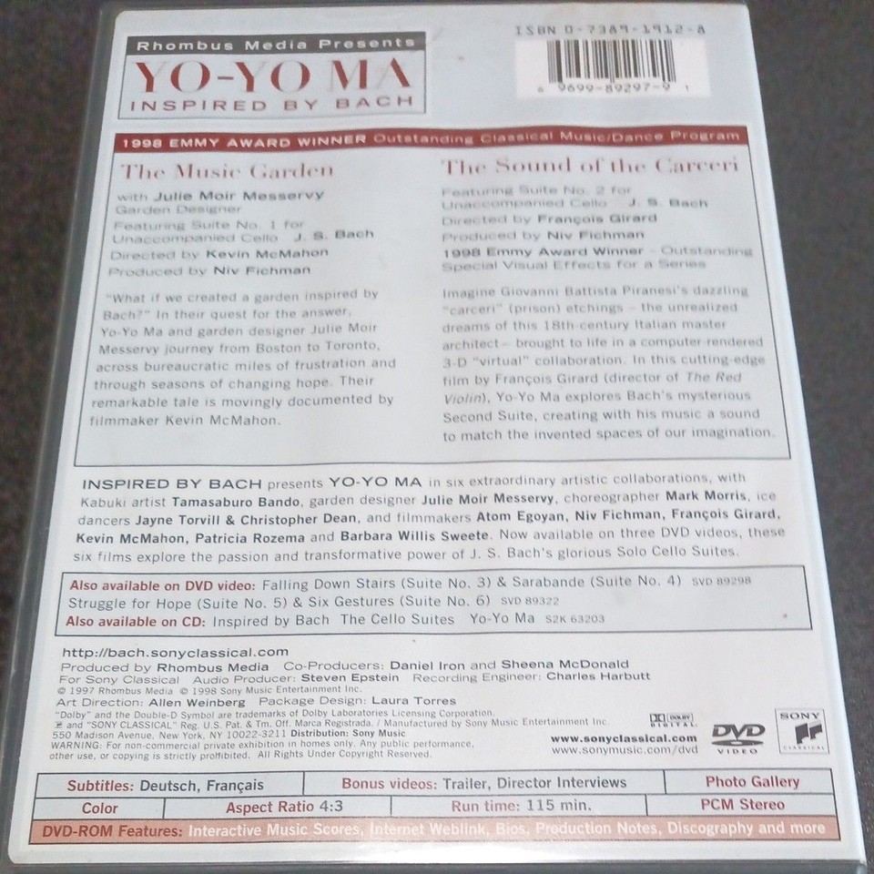 Cello Window Bach Cello Suites DVD | eBay UK