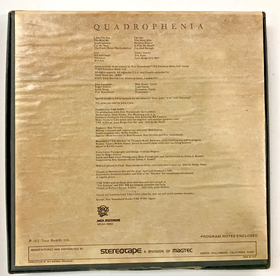Ultra RARE 7-1/2ips  The Who Quadrophenia Double Album Unlabeled Reel - Image 3 of 3