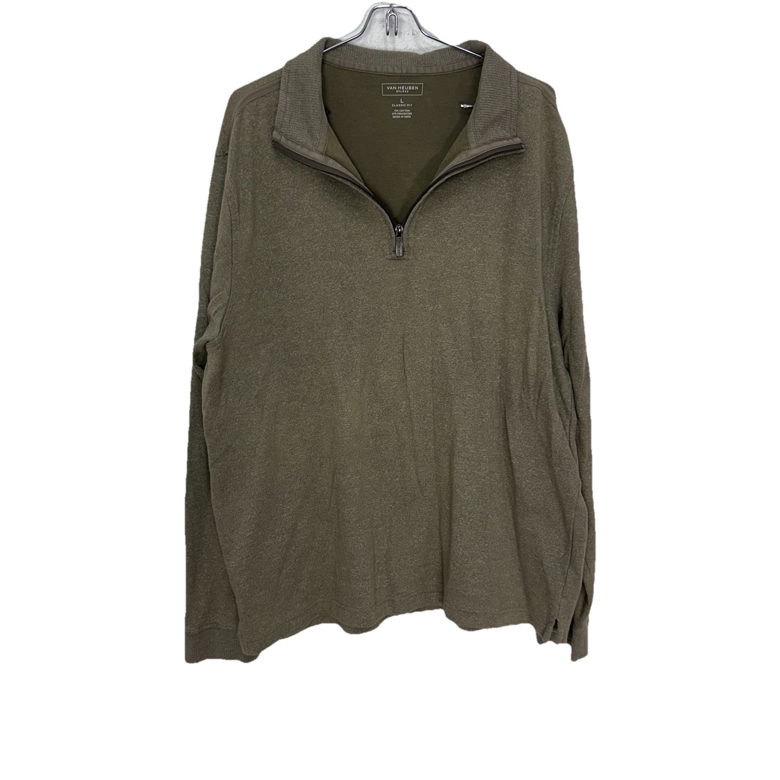 Van Heusen Flex Classic Fit Olive Basic Pullover … - image 1