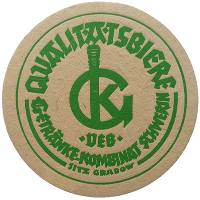 ALTER DDR BIERDECKEL VEB Getränke-Kombinat Schwerin Sitz Grabow Bierfilze