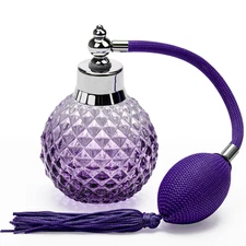 Crystal Art Vintage Style Refillable Perfume Atomizer Long Spray Bottle 100Ml (P