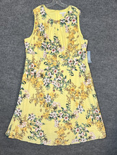 London Times Women Floral Sleeveless Embroidered Eyelet Jersey Midi Dress Sz 22W