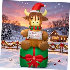 6FT Inflatable Highland Cow Outdoor Decor - Blow Up Yard Decor