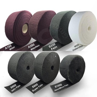 Schleifvlies Rolle 100 mm x 5 m Vliesrolle | Vlies Schleifpad Korn A180 - S1500