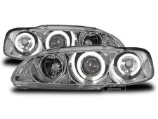 OFFER Pair Headlights pour Honda CIVIC 91-95 2D 3D Halo Rims Chrome FR LPHO01EL 