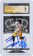 T.J. Watt Steelers Signed 2017 Panini Crown Royale #96 CGC 9/10 Rookie Card