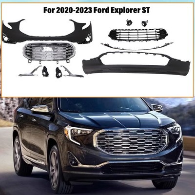 For GMC Terrain 2018 2019 2020 2021 Complete Front Bumper Grills Fog Lamp Cover