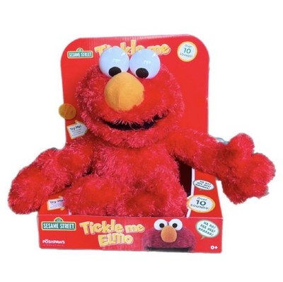 NEU OFFIZIELLE SESAMSTRASSE VERPACKT TICKLE ME ELMO PLÜSCH 34 CM LACHENDE SPRECHENDE ELMO