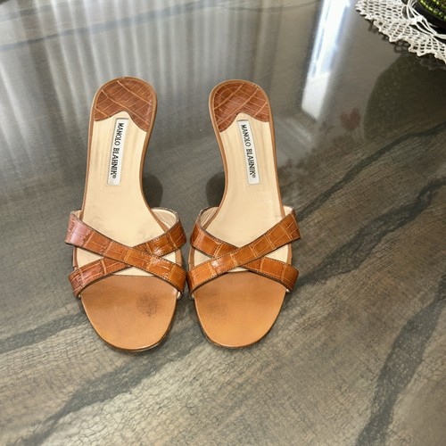 Damen Pfennigabsatz Sandalen Slipper. Von Manolo Blahnik. Größe 8.