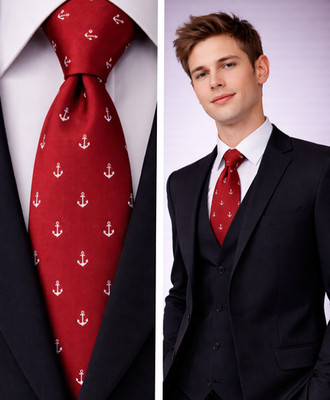 Anker Herren Krawatte Neuheit Matrosen Design rot & weiß Köper UK