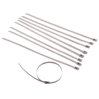 10x Stainless Steel Metal Cable Zip Tie Strap Wrap Exhaust Pipe Header pd