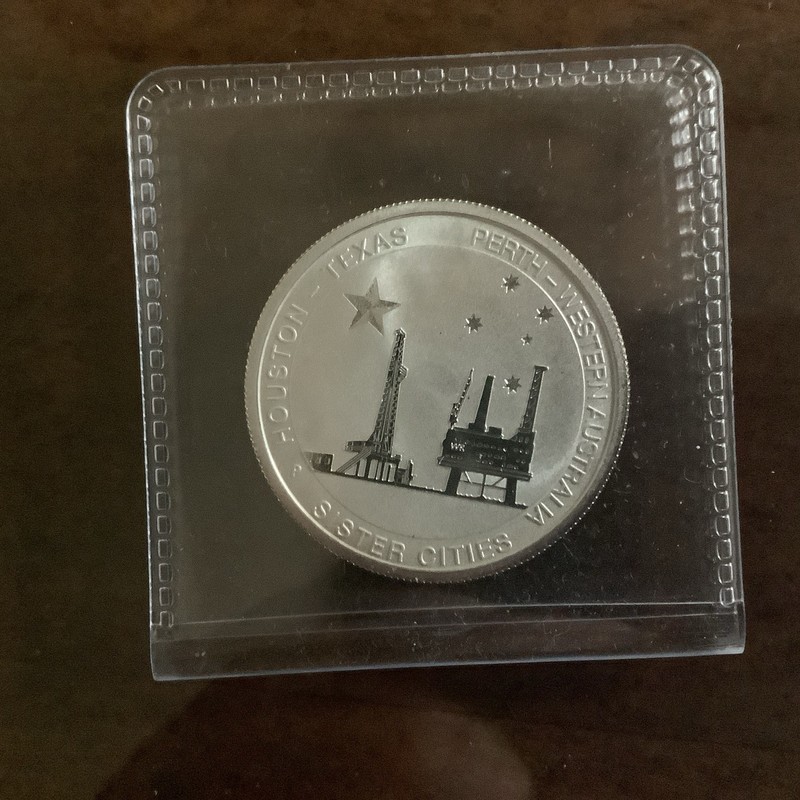 2014 Houston–Perth Sister Cities • 1/2 oz .999 Silver • PROOF‑LIKE • Perth Mint