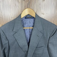 Brooks Brothers 346 USA Made Blazer Jacket Mens 42L Slim Gray Solid Two Buttons