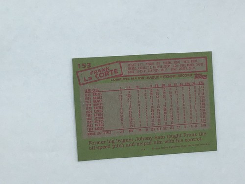 1985 FRANK LACORTE LOS ANGELES ANGELS : COME NUOVO: VINTAGE TOPPS 153 - Foto 2 di 2