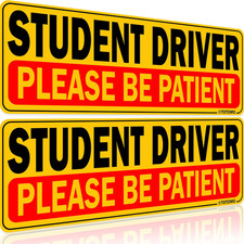 Student Driver Magnet for Car Sign - 10"X3.5" Magnetic Reflective Vehicle Safety