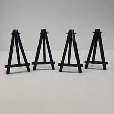 Wood Mini Easel Lot Of 4 Black 5" Tall for Small Art Craft  ACEO Card New Set