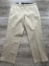 Dockers Anti Wrinkle Khaki Pant Mens 40x32 Tan Classic Fit Creased New