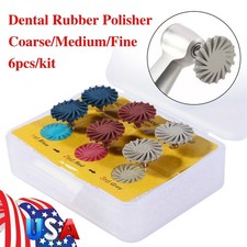 6pcs Kit sistema de pulido de RA diamante de rueda giratoria disco goma dental