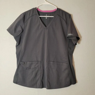 Med couture Touch Scrub Shirt Women's/Men's Gray/Pink Shirt Size XL - Image 1 of 4