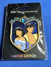Disney WDI Aladdin & Jasmine Prince Princess Couples Crest LE 250 Pin  NN1