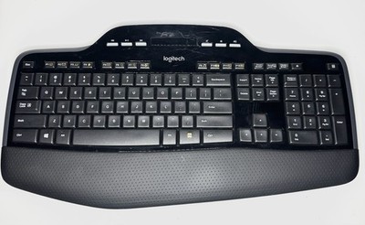 Logitech K710 Wireless Keyboard Built-In LCD Status NO USB Dongle Untested