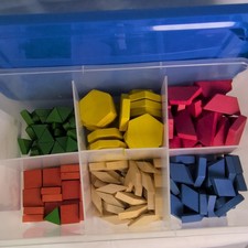 ETA/Cuisenaire Pattern Blocks Wooden Mathematics Educational Toy Set Ages 4-11