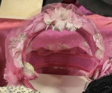 Vintage Pink Floral Headband Hairpiece - 1920s Flapper Era Flower Fascinator Hat