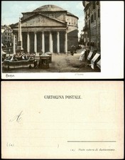 Cartolina Roma Roma Il Pantheon Negozi Chioschi 1909