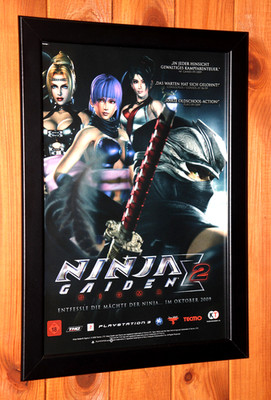 Ninja Gaiden II 2 Xbox 360 PS3 Promo Werbeblatt Gerahmt Poster Ad Framed