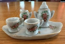 Vintage Miniature H. Kato Made in Occupied Japan Tea Set 6 Pieces Dollhouse