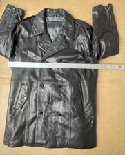 NEXXT Unlimited Black Double Breast  Black Leather Coat Size 3X