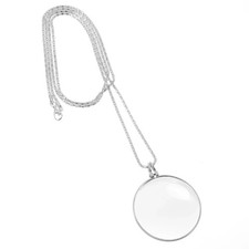 5X Magnifying Glass Pendant Necklace Monocle Reading Glasses on Chain